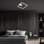 Moderne Brilo LED-Deckenleuchte Nici in Silber mit warmweißem Licht, quadratisches Design.