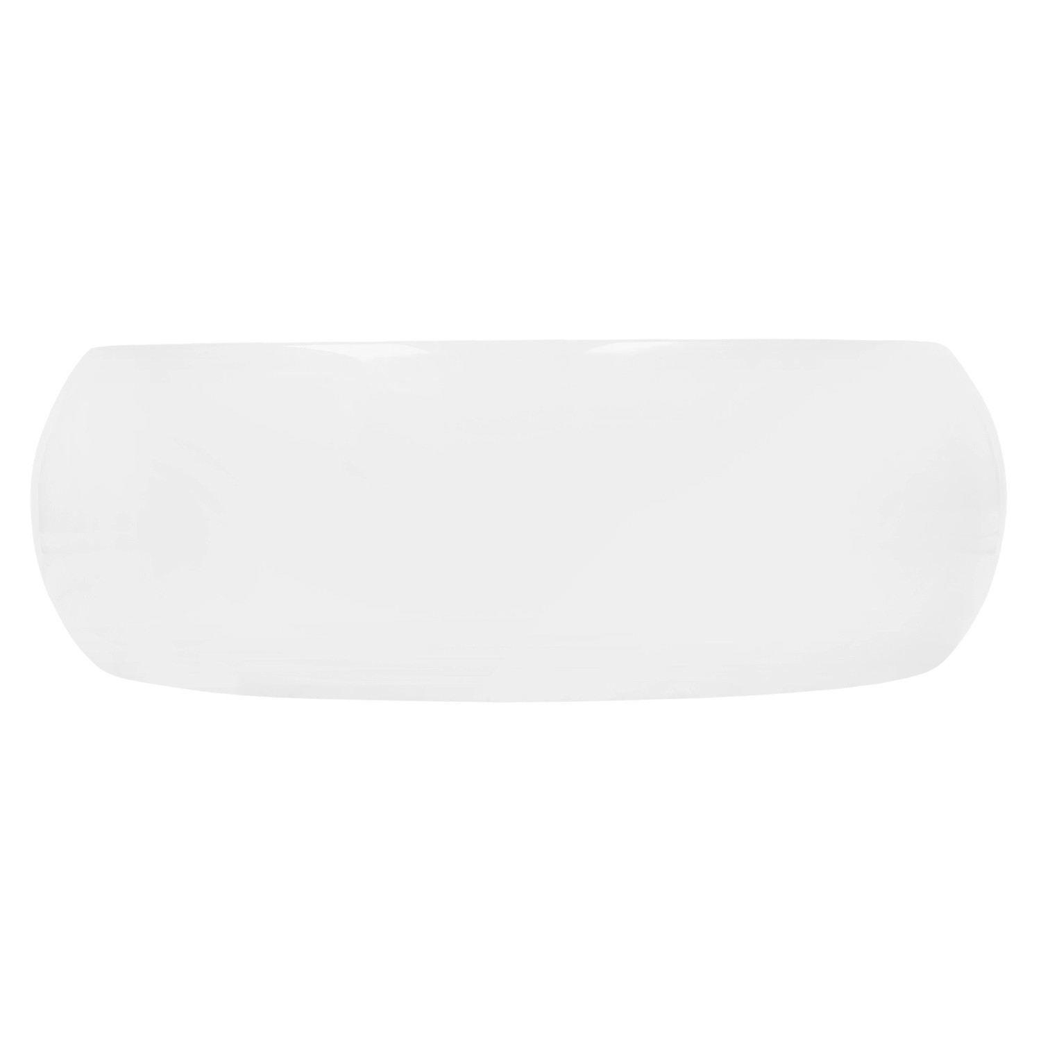 Weißes, rundes ECD Germany Aufsatzwaschbecken aus Keramik, 400x350 mm.