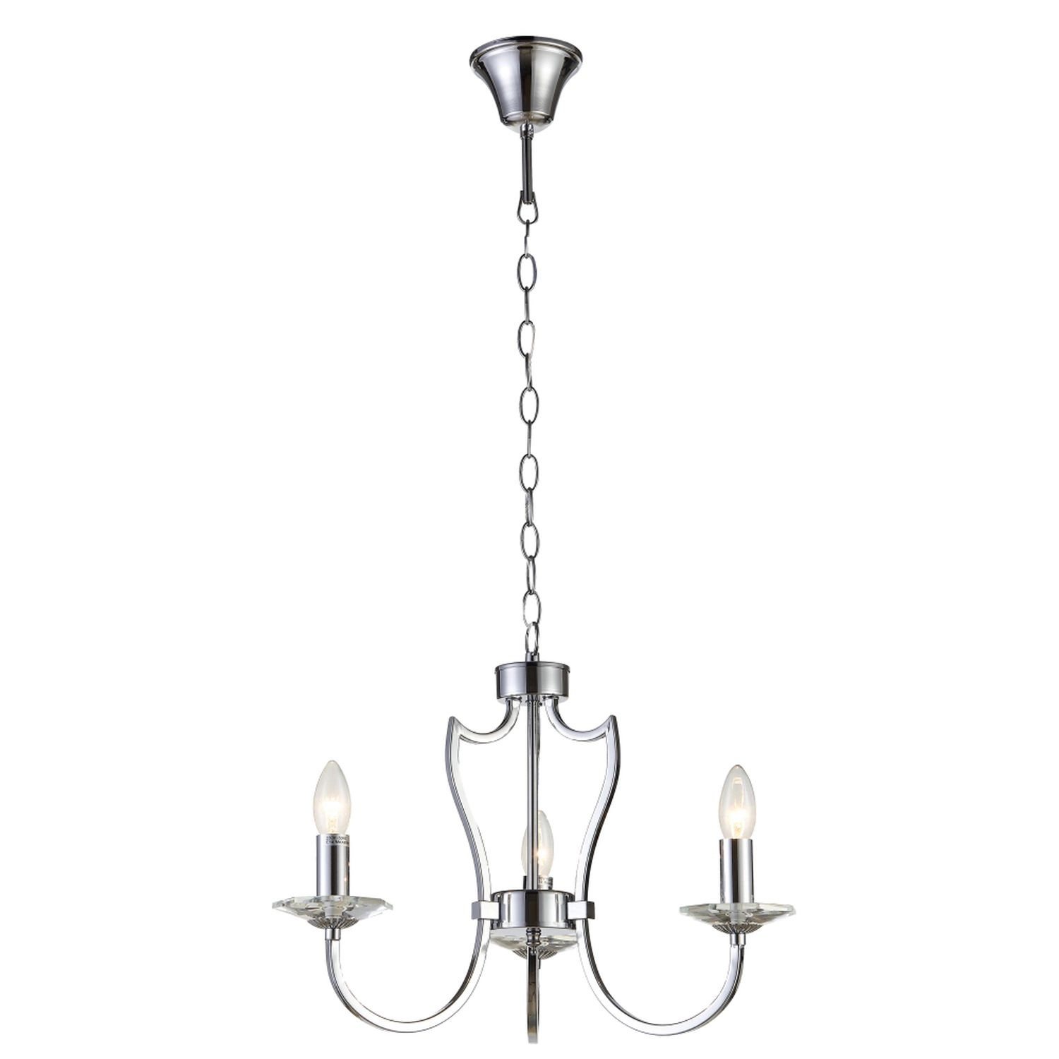 Licht-Erlebnisse Kronleuchter 3-Flammig Metall Glas 51 cm Breit Verstellbar günstig online kaufen