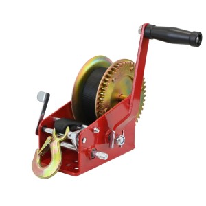 TRUTZHOLM Gurtwinde 1600kg mit 10m Gurt, rot, für Autoanhänger & Bootstrailer.