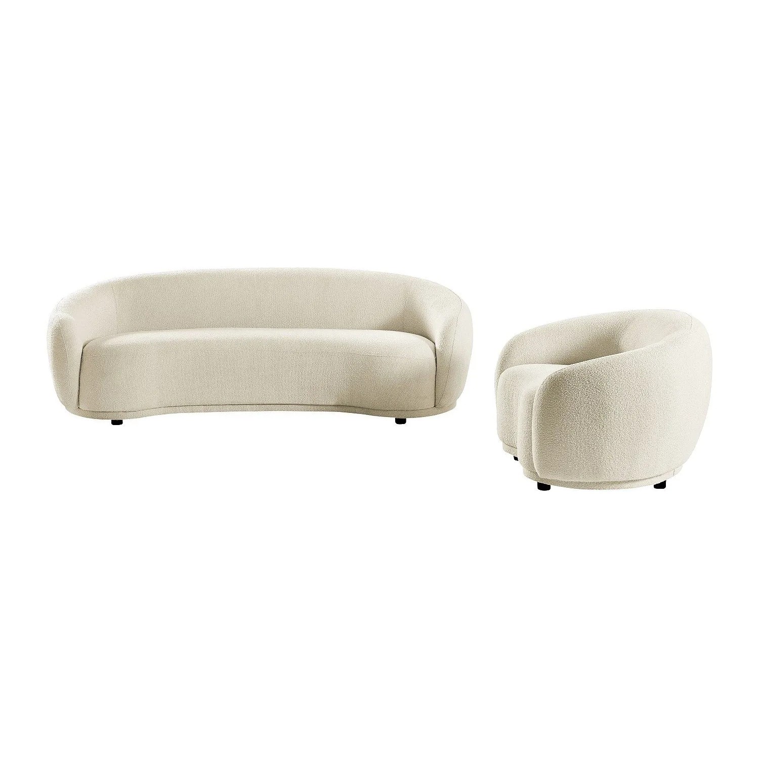 Vente-unique Couchgarnitur Mit Sessel Bovana Weiß 110 cm  227 cm