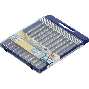 LUX Stichsägeblatt-Set, 10-teilig, T-Schaft, für Holz, Metall und Kunststoff. Inkl. Kurvenschnitt.