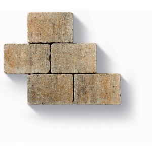 Diephaus Pflastersteine Collo Muschelkalk, 21x14x7 cm, gestapelt. Ideal für Gartenwege und Terrassen.