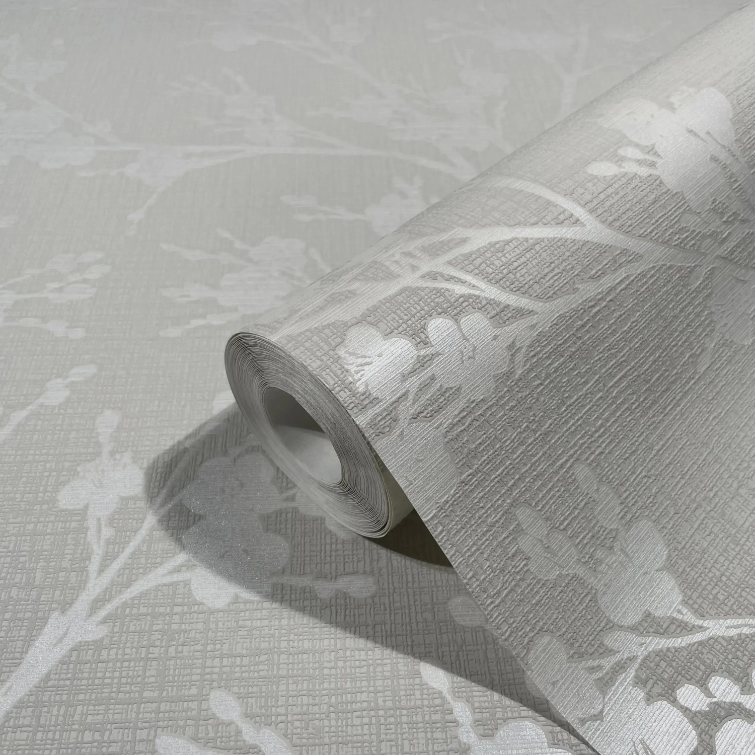 Marburg Vliestapete Ivy Floral in Grau-Beige, florales Muster, Rolle.