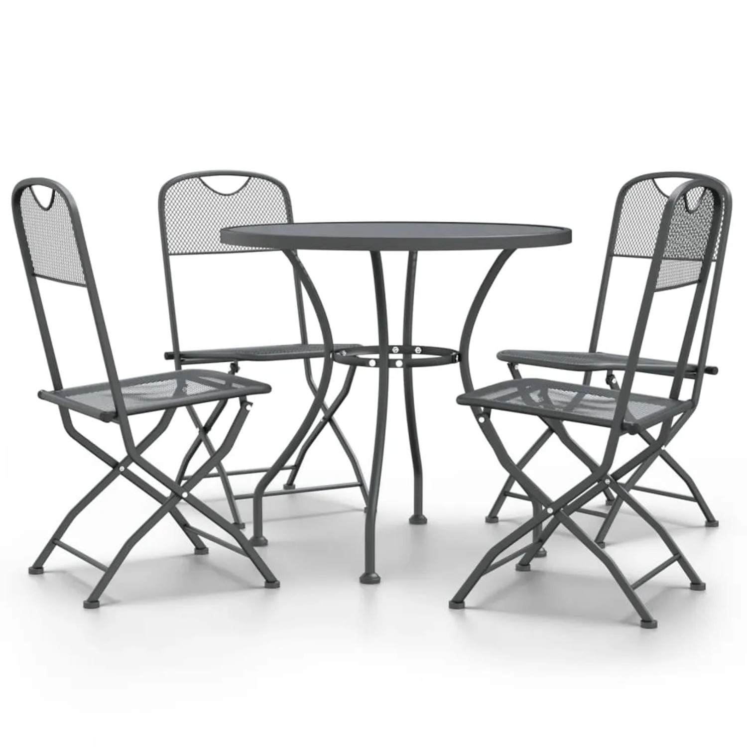 vidaXL 5-Tlg Garten-Essgruppe Streckmetall Anthrazit 3084712