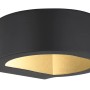 Moderne, mattschwarze Globo Außenleuchte Slice I aus Aluminium für die Wandmontage.