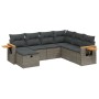 Graue 7-tlg. vidaXL Garten-Sofagarnitur aus Polyrattan mit Kissen. Modulare Gartenmöbel für Terrasse und Garten.