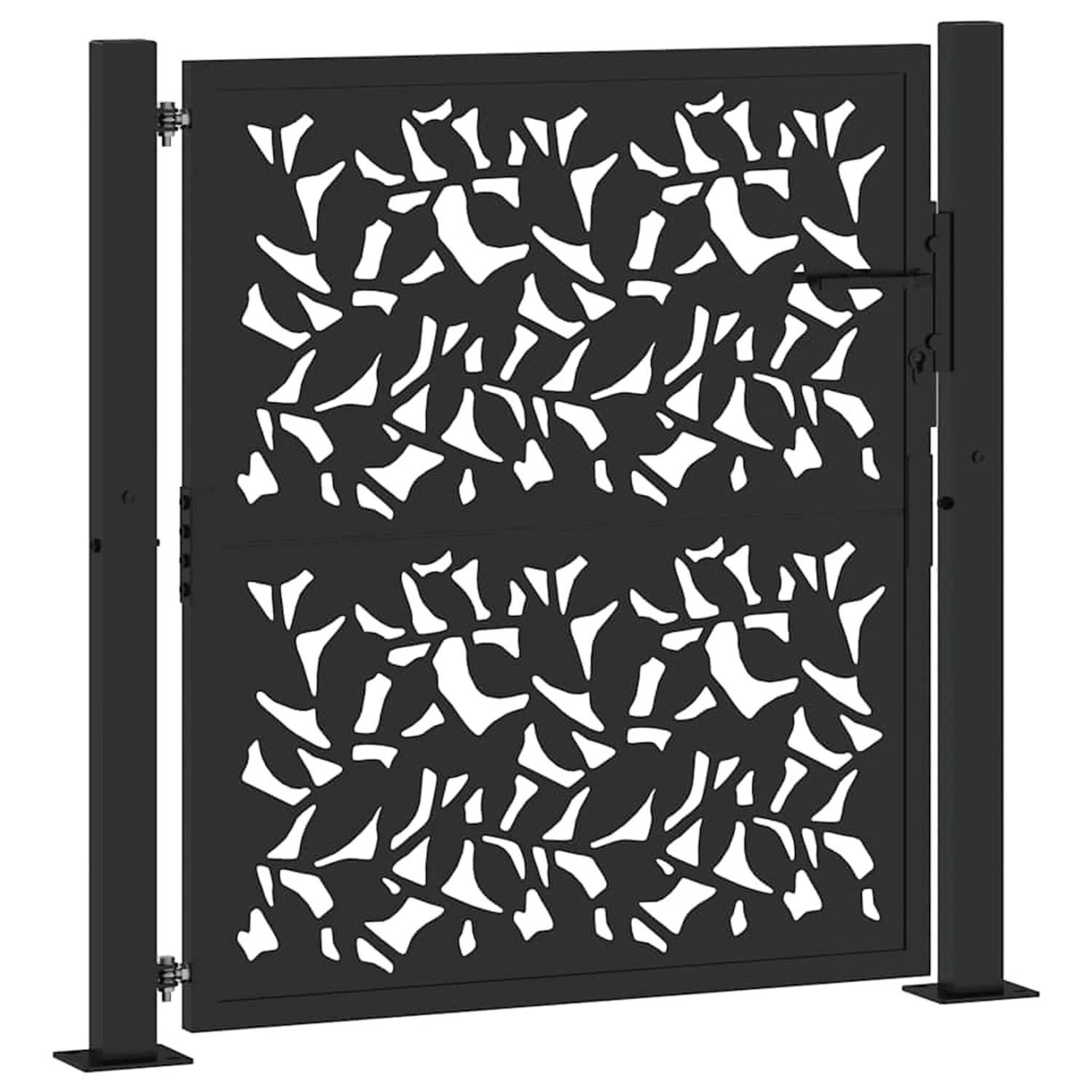vidaXL Gartentor Schwarz 105 x 106 cm Stahlblatt-Design 4100959 günstig online kaufen