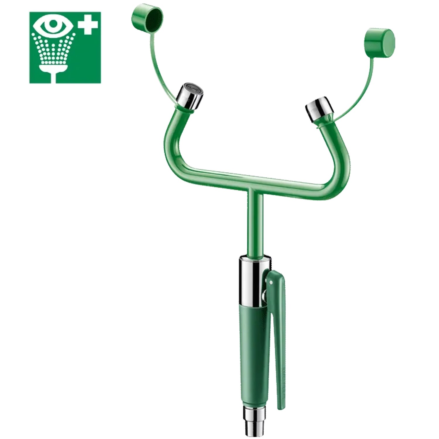 Delabie Handbrause-Augendusche Standmontage 2 Sprühköpfe, Hinweisschild