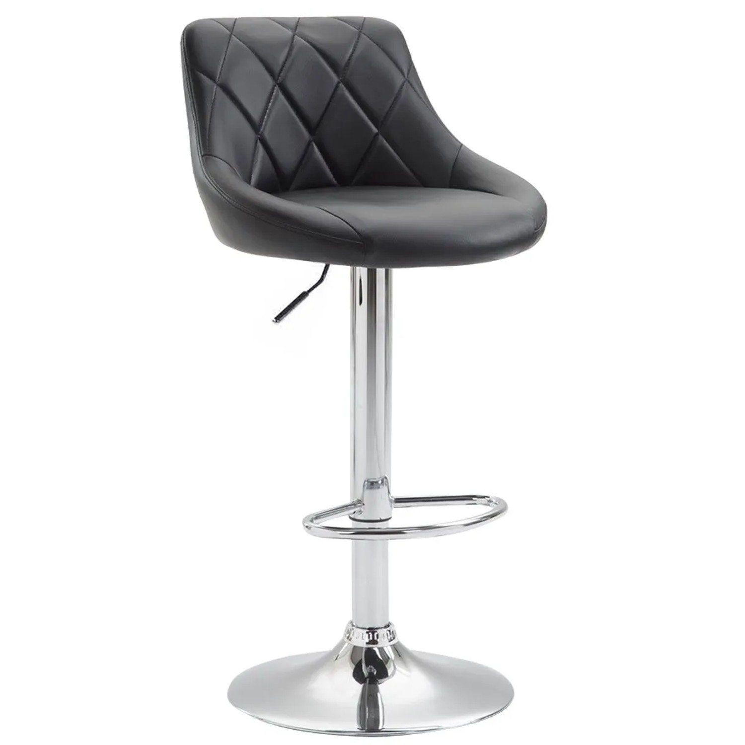 DELUKE Barhocker FALON Kunstleder Schwarz 46x49x83cm Silber Barstuhl Mit Lehne Drehbar Tresenhocker Tresenstuhl