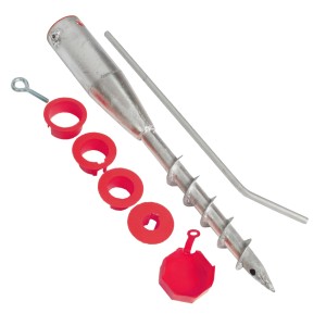 TRUTZHOLM Bodenhülse, 8er-Set, verzinkt, mit Einschraubhilfe und Reduzierringen (25-64mm).