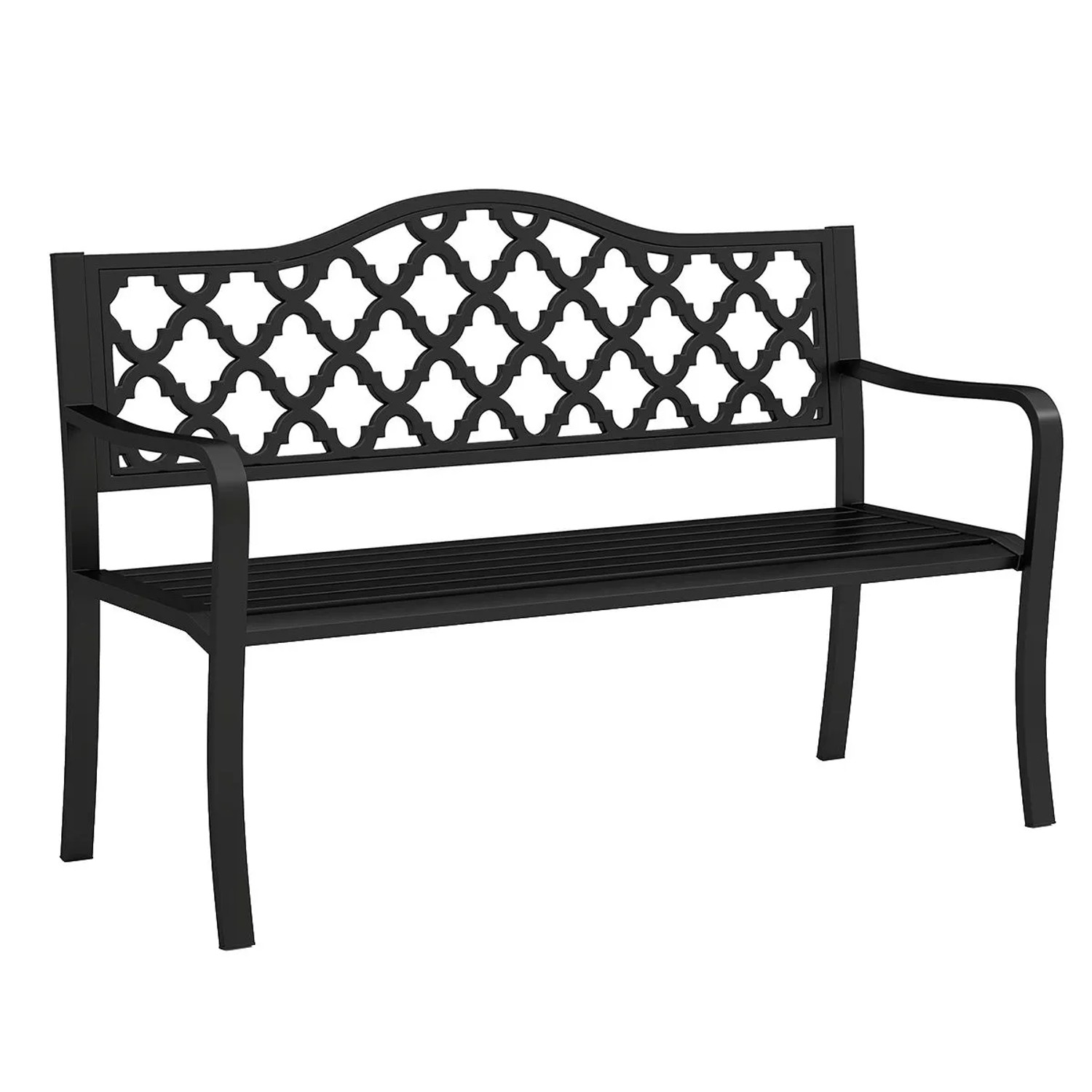 Costway Gartenbank Metall 2 Sitzer mit Rückenlehne 128 x 54 x 89 cm