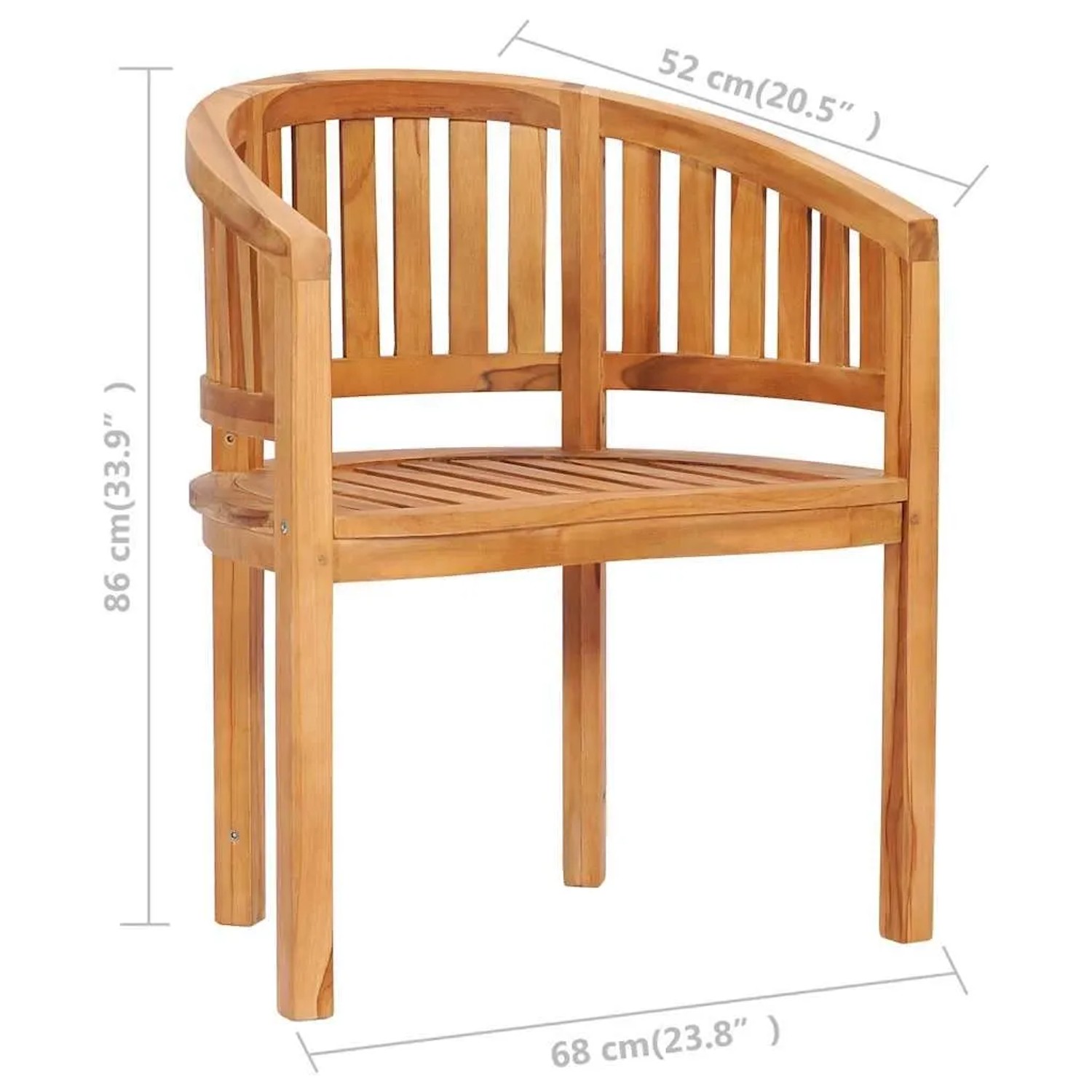 vidaXL Bananenstühle 2 Stk Massivholz Teak 48019_9