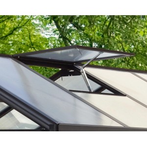 Vitavia Alu-Dachfenster (ohne Glas) für Gewächshäuser Zeus/Poseidon, schwarz, zur Belüftung.