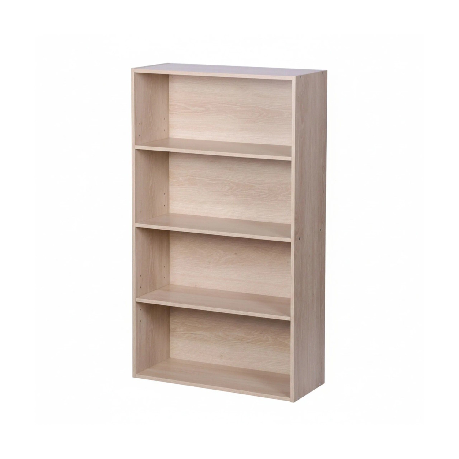 Relaxdays Bücherregal Holzwerkstoff Eiche Verstellbar 4 Ebenen 108 cm x 60 cm x 24 cm