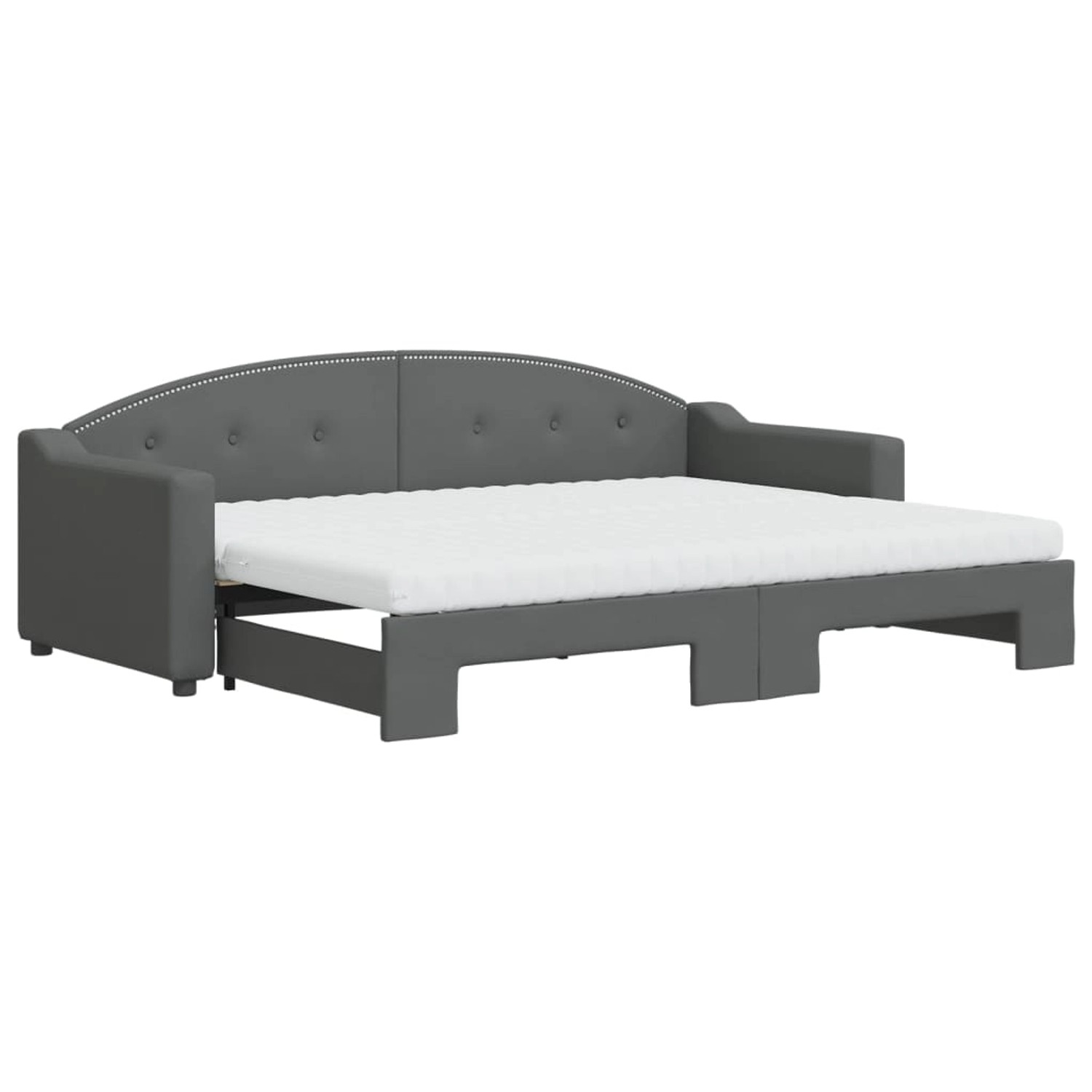 vidaXL Tagesbett Ausziehbar mit Matratzen Dunkelgrau 80x200 cm Stoff1897463
