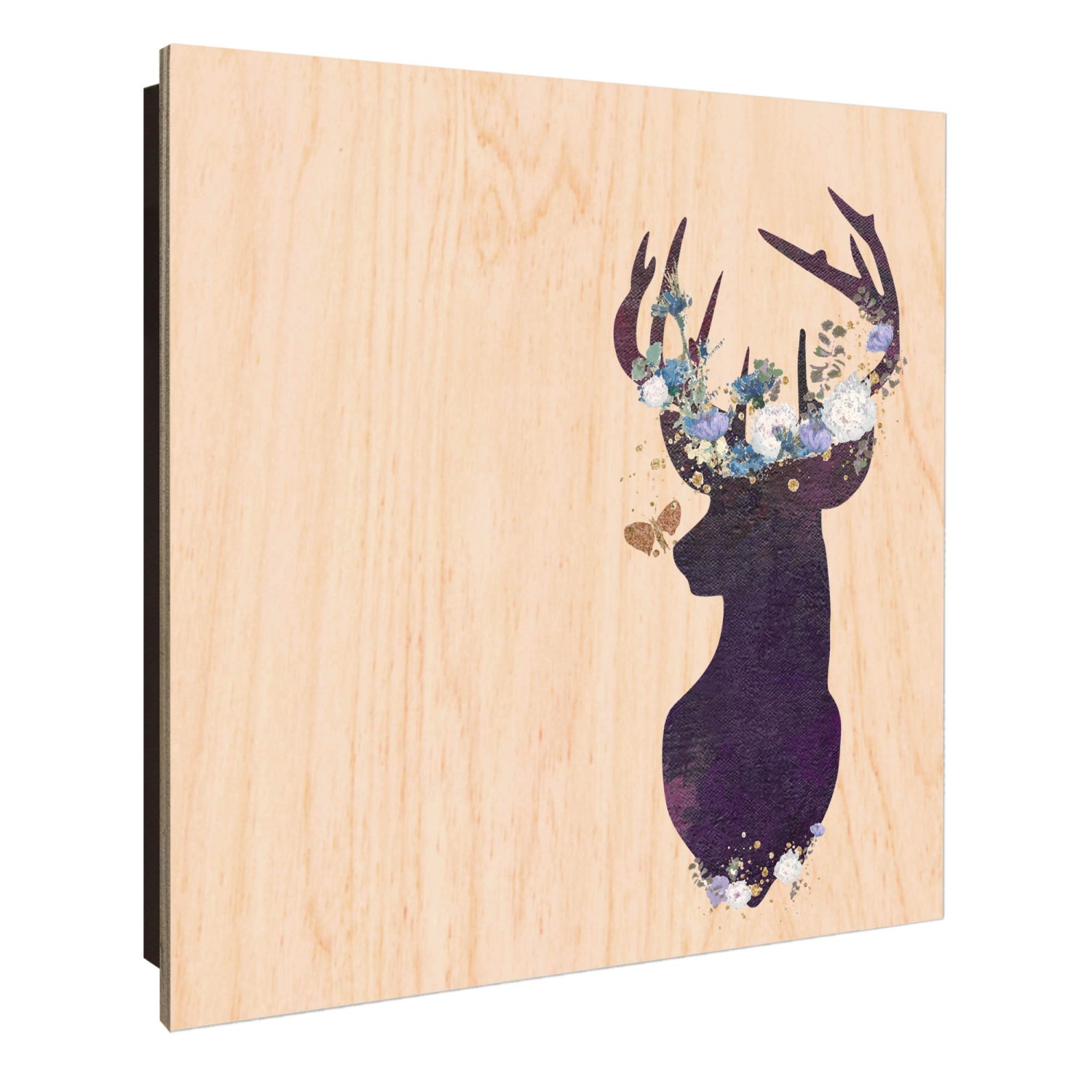 Banjado Schlüsselkasten Holz 30x30cm Schwarz Scharnier Rechts 50 Haken Desi günstig online kaufen