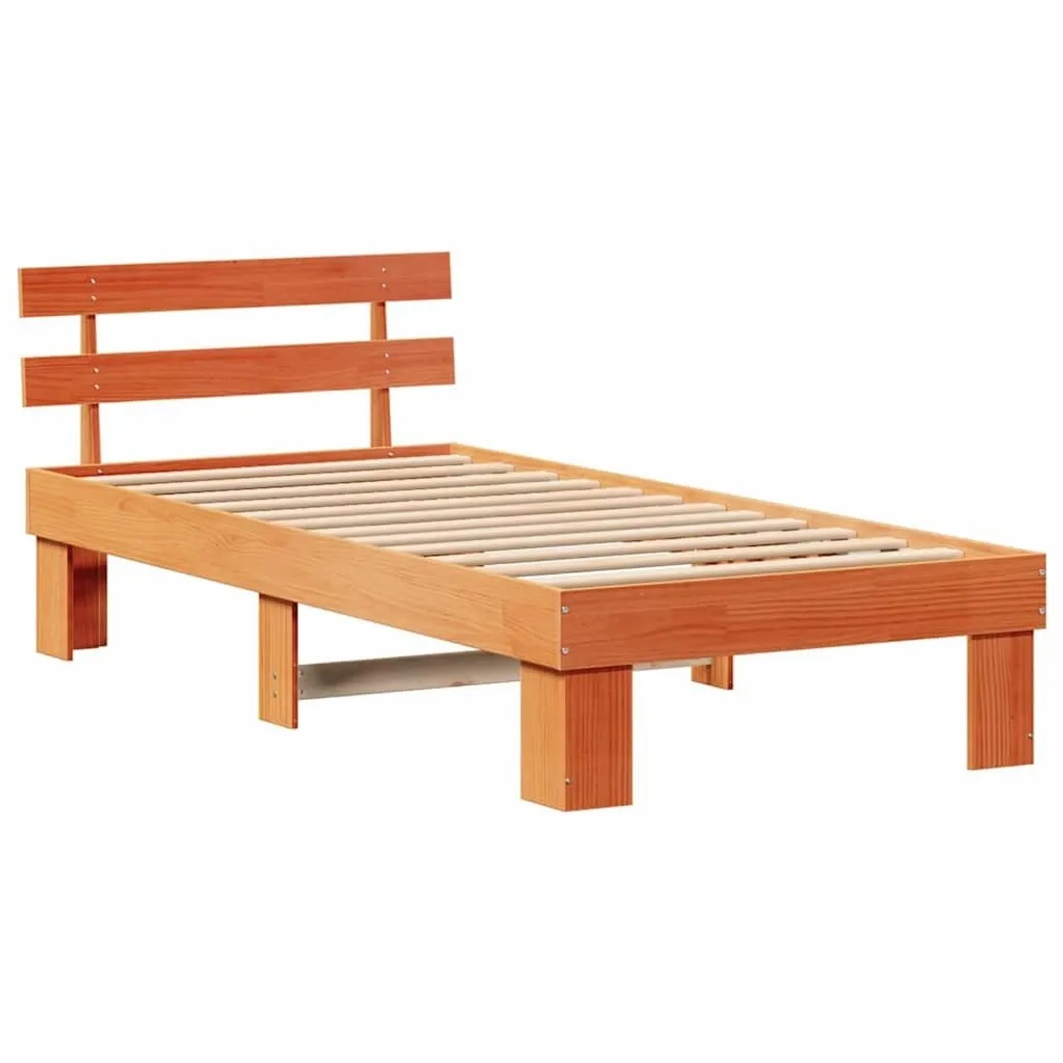 vidaXL Bettrahmen Wachsbraun 75 x 190 cm Massives Kiefernholz 872469