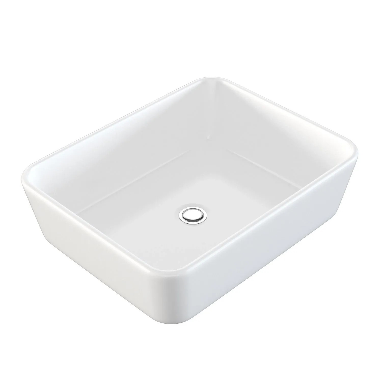 NEG Aufsatz-Waschbecken Uno32A Hoher Rand Rechteckig 37T x 37,5B x 13,5H cm