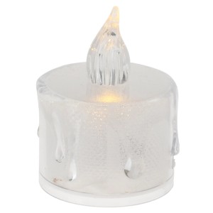 Transparente LED Deko-Kerze, Ø 3,6 cm x 5 cm, für stimmungsvolle Beleuchtung.