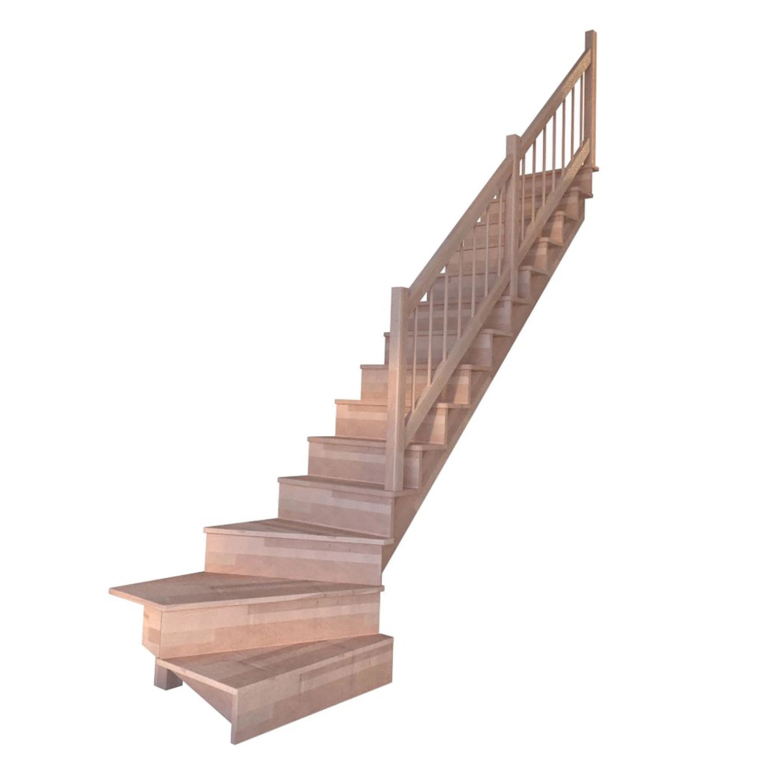 Treppe Lindos Pro Buche Gewendelt R 80 cm Setzstufen Holz-Design-Geländer F günstig online kaufen