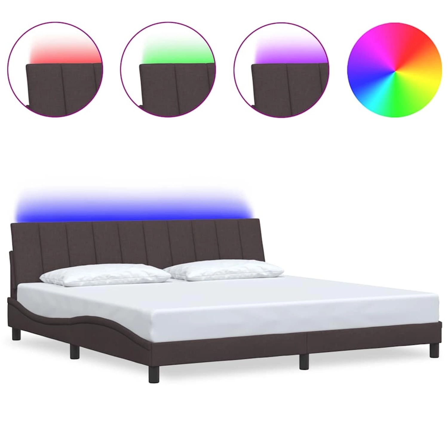 vidaXL Bettgestell ohne Matratze Hanko Dunkelbraun 200x200 cm Stoff 3310485 günstig online kaufen