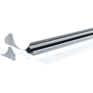 Graues Paulmann Corner Profil (2 m) für LED-Streifen, inkl. Zubehör.