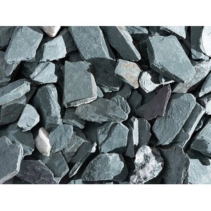 Pastell-grüne Scherf Schieferplättchen (30-60mm) als Zierkies für Garten und Landschaft.