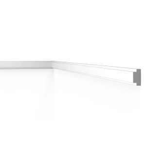 Schöner Wohnen Wandleiste Modern 4, weiß, HDPS, 14,5x30mm, Zierprofil für moderne Raumgestaltung.
