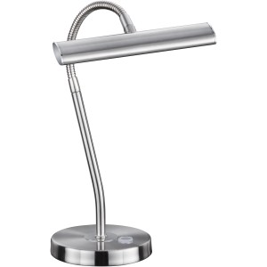 Trio LED-Touch-Tischleuchte Curtis, Nickel matt, mit flexiblem Arm und 4-fach Touch-Funktion.