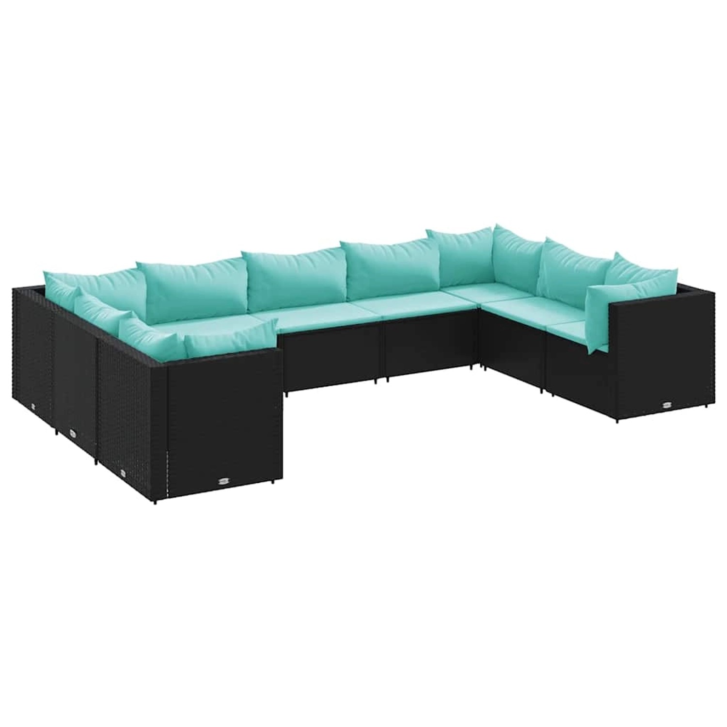 vidaXL 9-Tlg Garten-Lounge-Set mit Kissen Schwarz Poly Rattan 3308268 günstig online kaufen