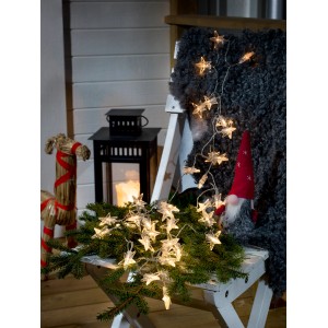 Konstsmide LED Lichterkette mit Acryl Sternen, 40 warmweiße LEDs, Timer für Innen.