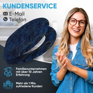 Sanilo WC-Sitz Marmor Darkblue mit Absenkautomatik, Holz Toilettendeckel.