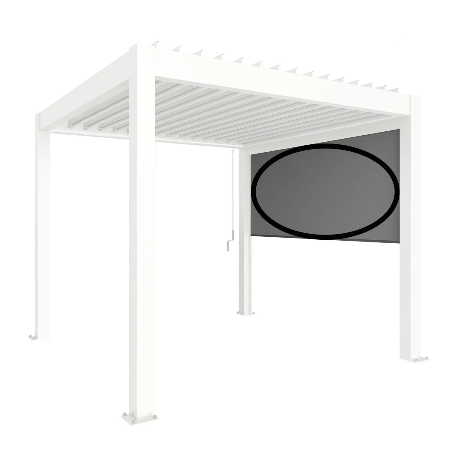 Biohort Sonnenschutzrollo elektrisch Gr. 4m weiss Pergola