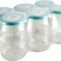 6er Pack Einmachgläser 720ml mit mintfarbenen Schraubdeckeln und "Made with Love" Schriftzug.