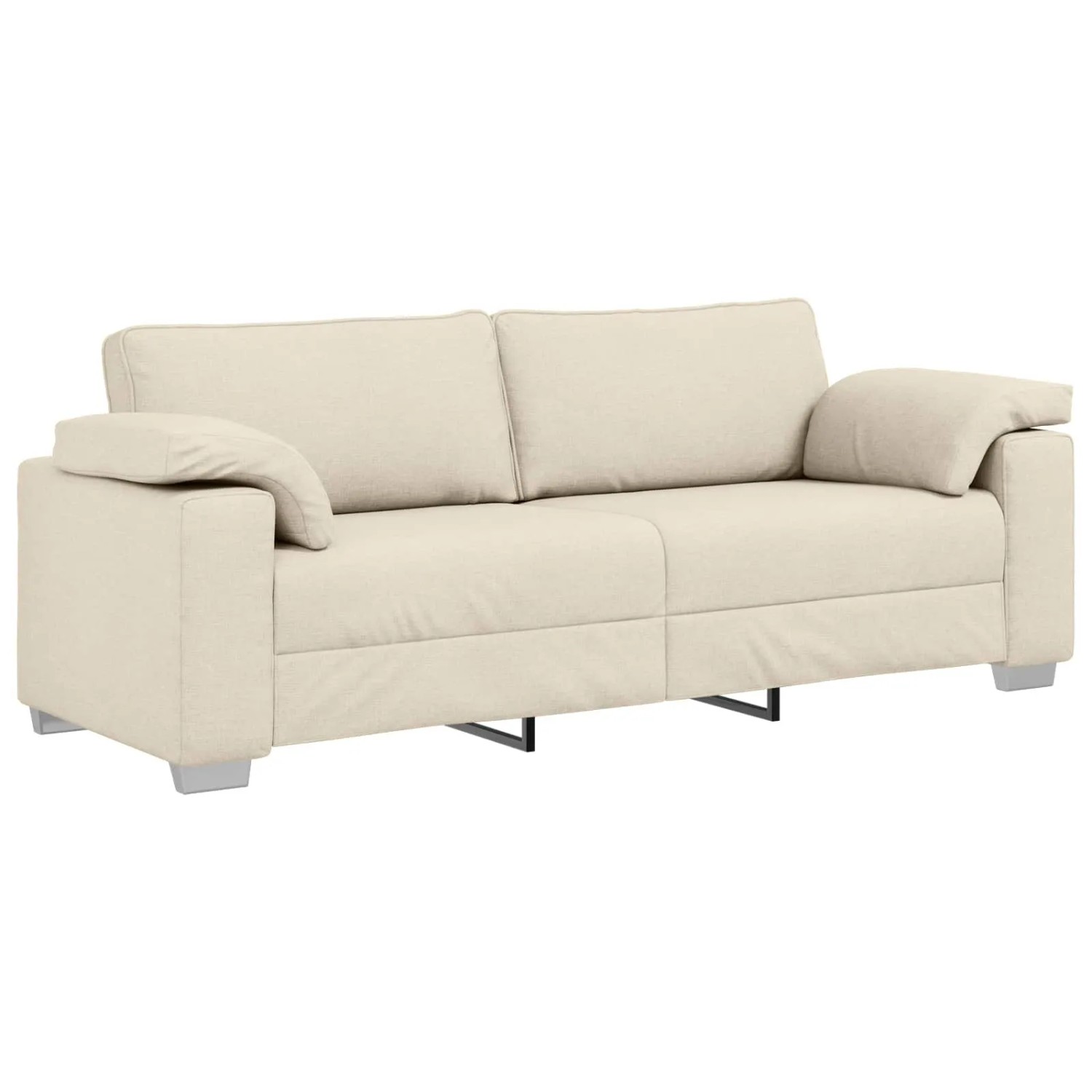 vidaXL Sofa Beige 219 x 80 x 82 cm Leinenmischgewebe 4105246