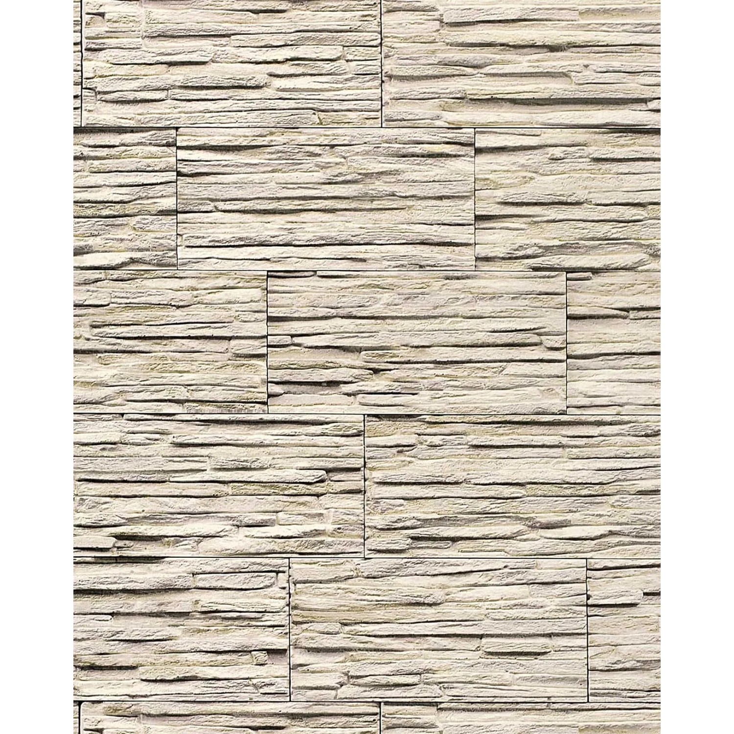 Helle Steintapete in Beige/Grau mit Naturstein-Optik (EDEM 1003-33) für Wohnräume.