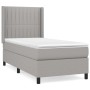 Hellgraues vidaXL Boxspringbett 90x200 cm mit Matratze und Kopfteil.
