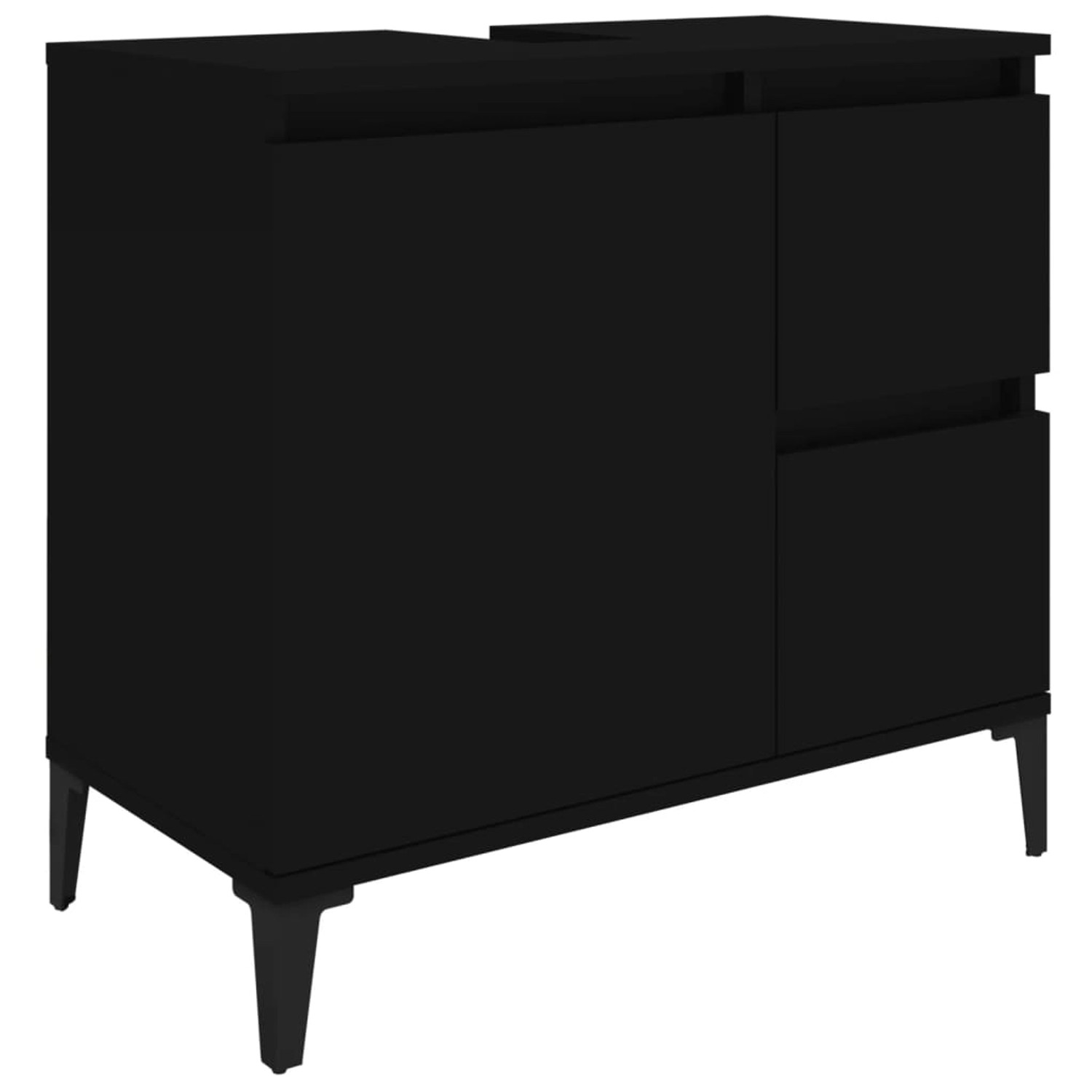 vidaXL Badschrank Schwarz 65x33x60 cm Holzwerkstoff