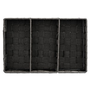 Schwarzer Wenko Organizer Adria mit 3 Fächern und Griff, 6 Liter, aus Polypropylen.