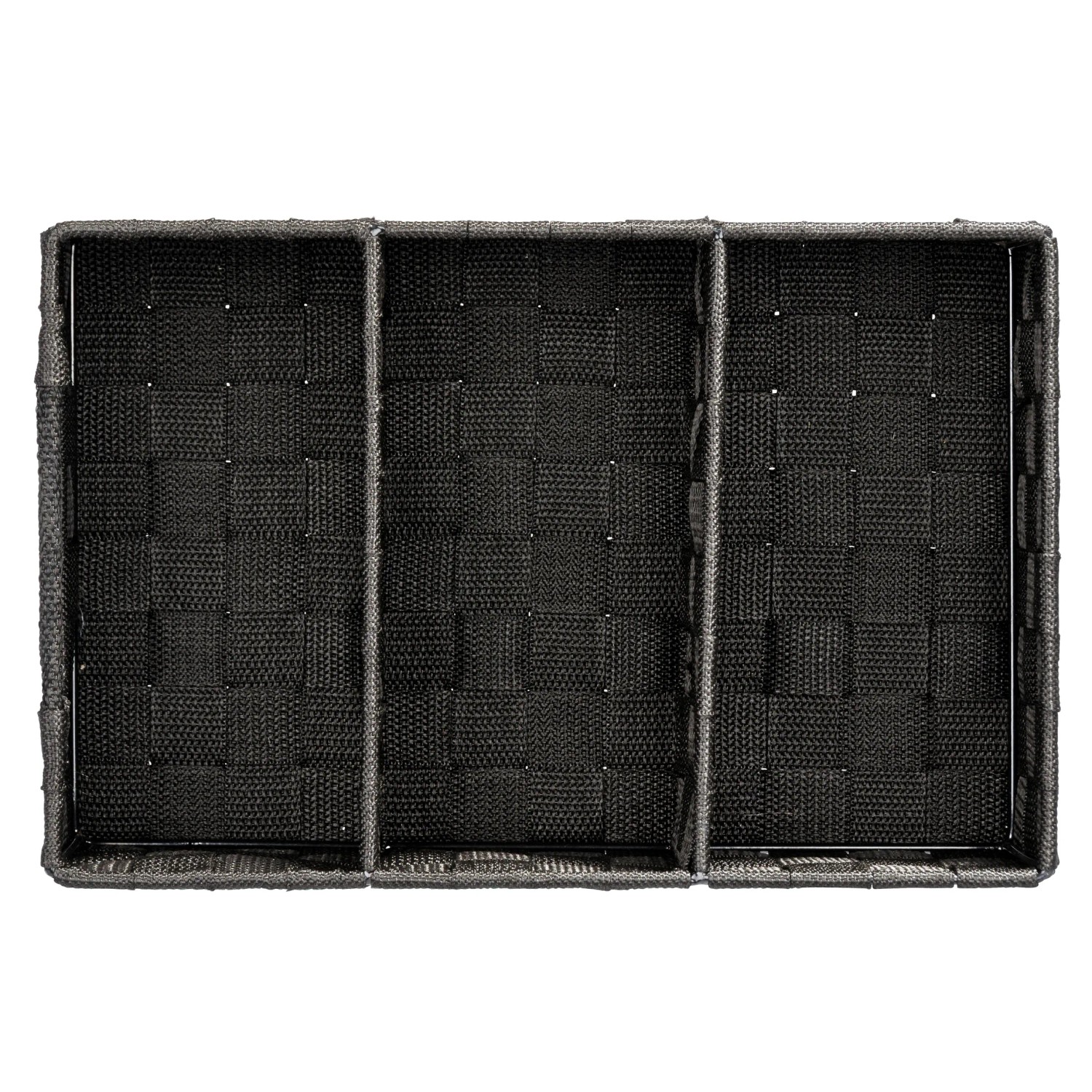 Schwarzer Wenko Organizer Adria mit 3 Fächern und Griff, 6 Liter, aus Polypropylen.
