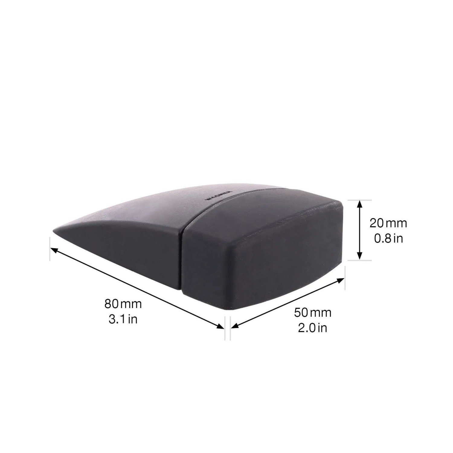 Schwarzer Wagner Bodentürstopper Black Deluxe mit Maßangaben.