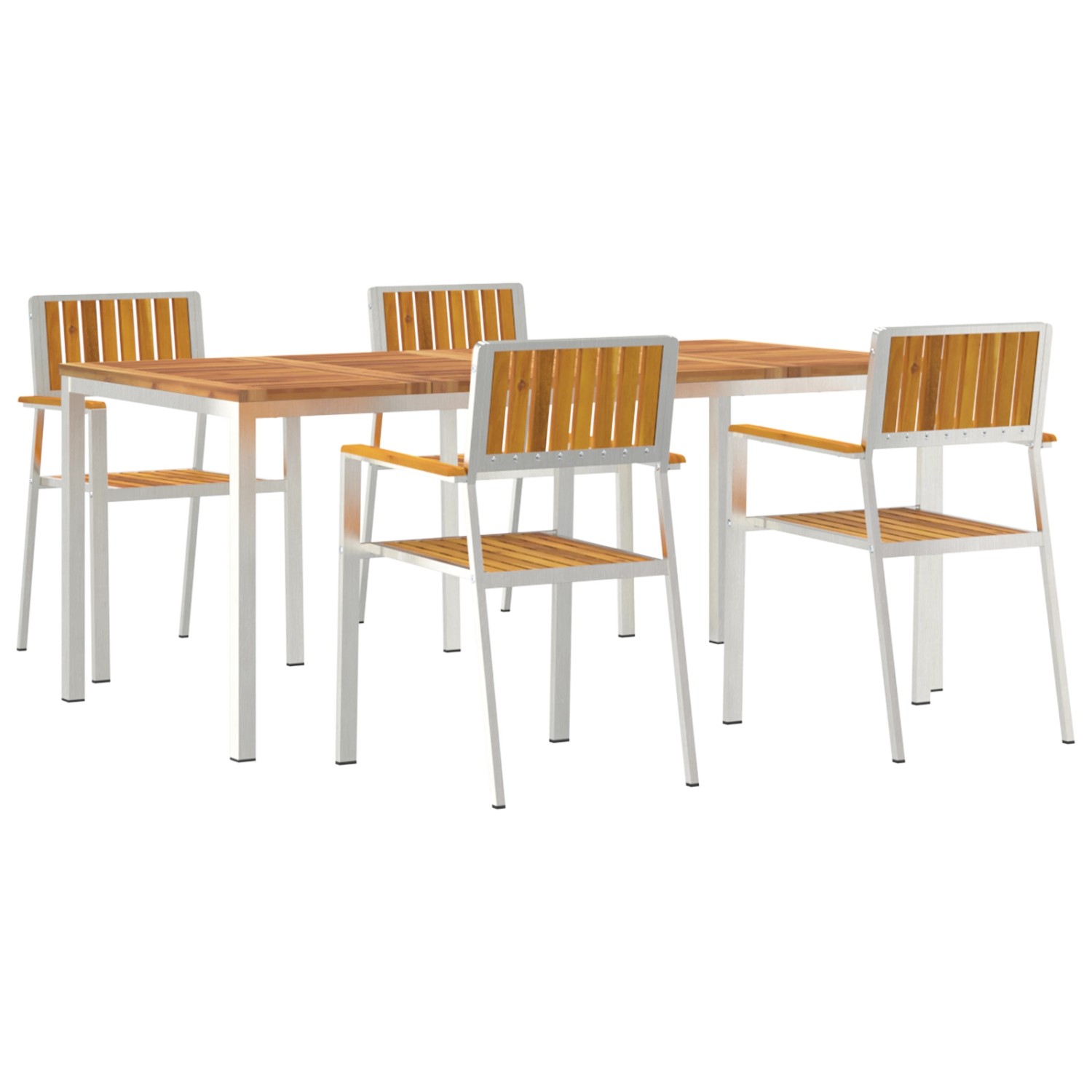 vidaXL 5-Teiliges Garten Esstisch Set aus Massivem Akazienholz 3334793 günstig online kaufen