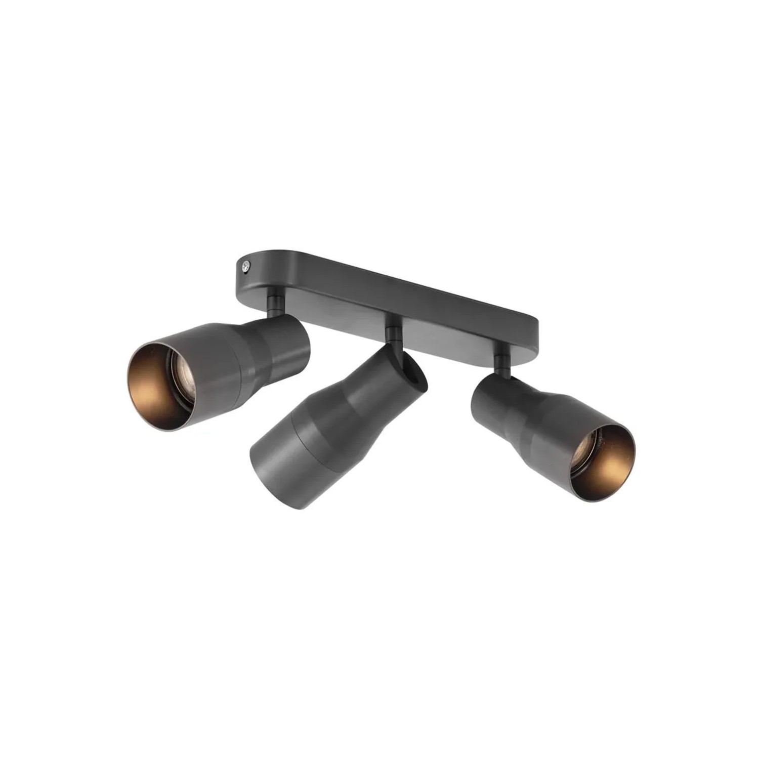 QAZQA Runde Deckenleuchte Gunmetal GU10 50mm 3-flammig Stanley