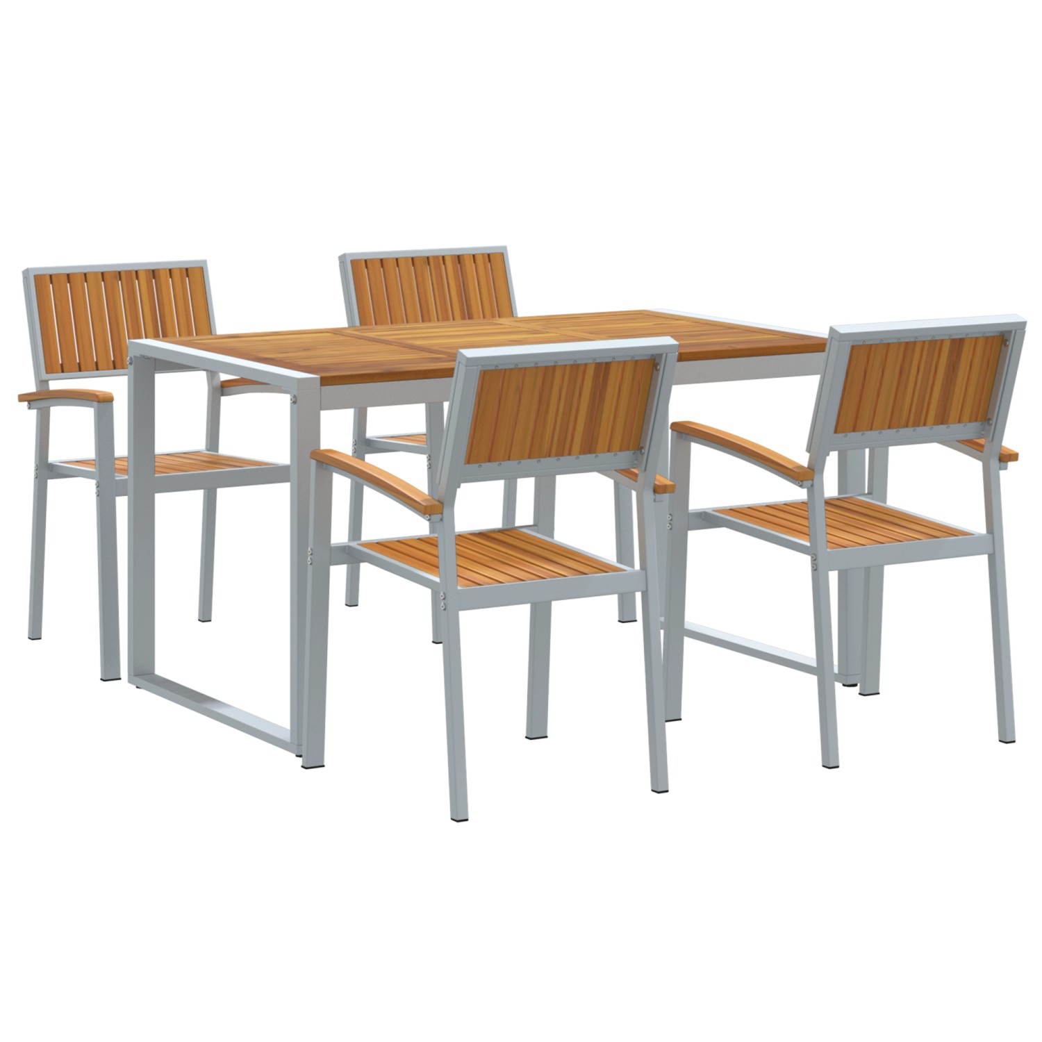 vidaXL 5-Teiliges Garten-Essset aus AkazienMassivholz und Metall 3284367 günstig online kaufen