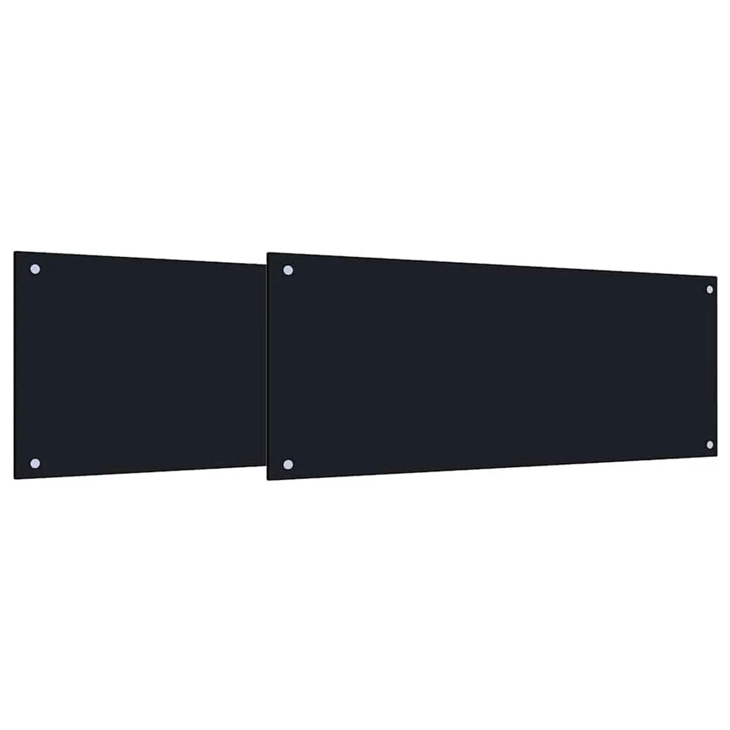 vidaXL Küchenrückwand 2 Stk Schwarz 100 x 40 cm Gehärtetes Glas 3415440