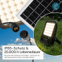 LUXULA LED Solarstrahler, 550lm, kaltweiß, mit Solarpanel und Verbindungskabel.