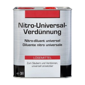 3 l Nitro-Universalverdünnung, transparentes Lösemittel zum Reinigen und Verdünnen.