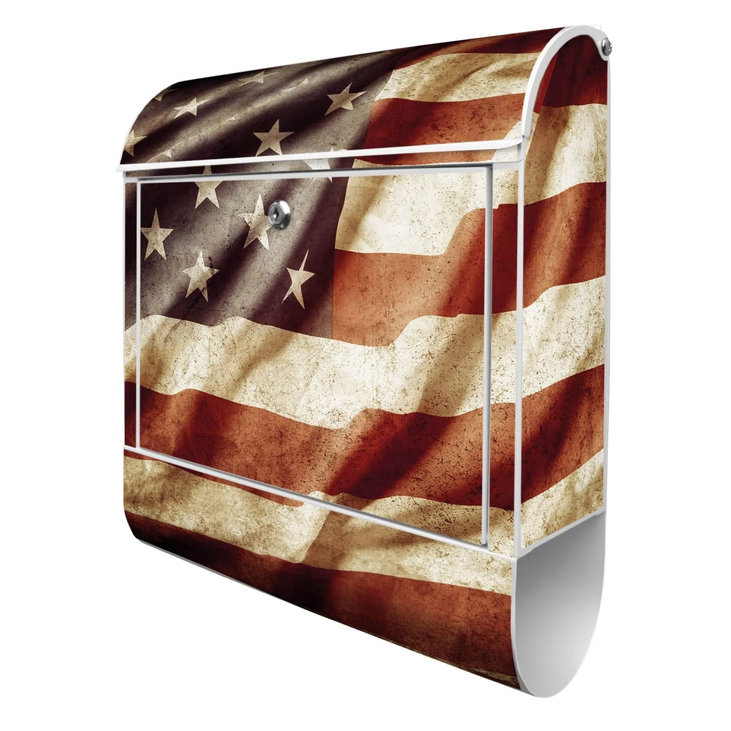 Banjado Design Briefkasten Weiß Pulverbeschichtet 39x47x14cm 2 Schlüssel Mi günstig online kaufen