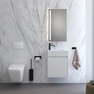 Kronenbach Plantec 2.0 Cube 60 Betätigungsplatte, Glas weiß/Chrom, für WC-Spülung.
